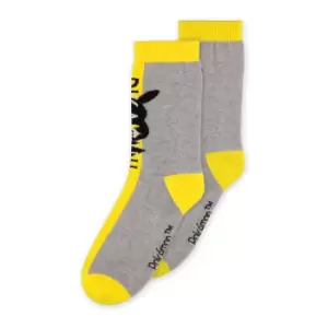 Pokemon Pikachu Novelty Socks, Unsex, 35/38, Yellow/Grey...