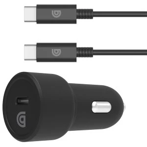 Single Port 15W USB-C Car Charger with USB-C Cable - Black