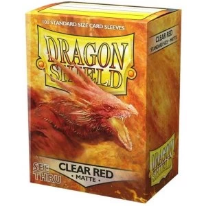 Dragon Shield Clear Red See Thru Matte Card Sleeves - 100 Sleeves