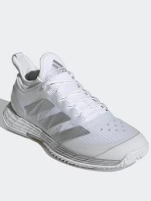 adidas Adizero Ubersonic 4 Tennis Shoes, White/Silver, Size 7, Women