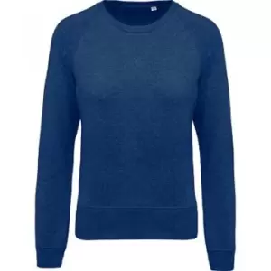 Kariban Womens/Ladies Organic Raglan Sweatshirt (XL) (Ocean Blue Heather)