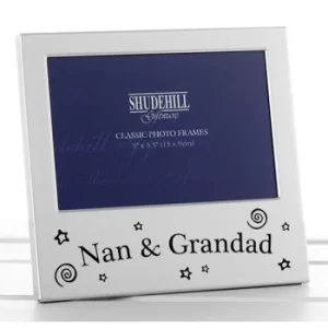Satin Silver Occasion Frame Nan & Grandad 5x3