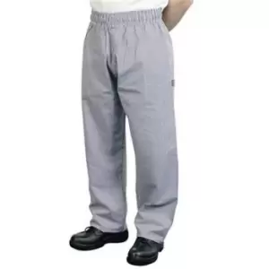 BonChef Check Baggy Mens Chef Trousers (S) (Black/White) - Black/White