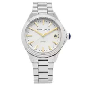Ladies Jasper Conran London 36mm Watch with a White Dial and a Silver Metal bracelet
