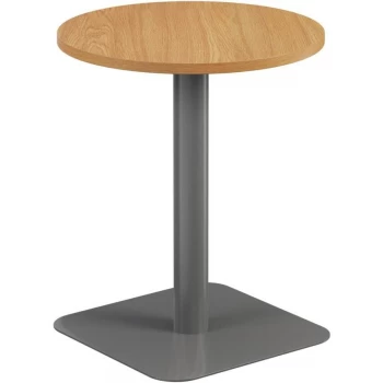 600MM Circular Mid Contract Table - Silver/Oak