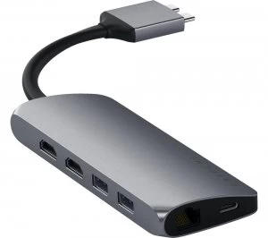 SATECHI Dual Multimedia 6-port USB Type-C Hub - Space Grey