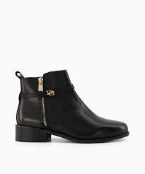 Dune Black Leather 'Peper' Ankle Boots - 3