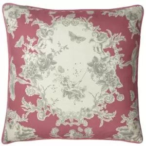 Paoletti Burford Floral Cushion Cover (One Size) (Berry/White) - Berry/White