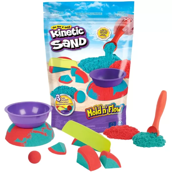 Kinetic Sand Mold n' Flow, Red and Teal Play Sand