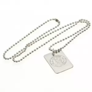 Chelsea FC Silver Plated Dog Tag And Chain (One Size) (Silver)
