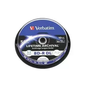 Verbatim M-Disc Lifetime Archival BD-R DL 50GB 6x Inkjet Printable