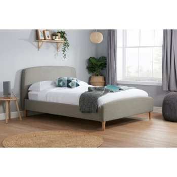 Birlea - Quebec Grey Fabric Upholstered Bed Frame 4ft6 Double 135 cm
