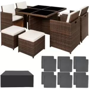 Rattan garden furniture set Manhattan with protective cover - garden tables and chairs, garden furniture set, outdoor table and chairs