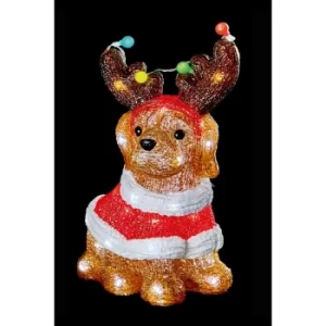 Acrylic Christmas Dog with Party Lights