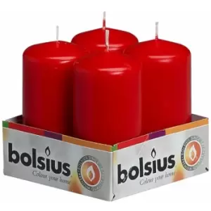 Pillar Candles Tray 4 Red 100/48mm - 103613306841 - Bolsius