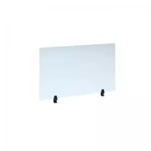 Straight high desktop acrylic screen with Black brackets 1200mm x