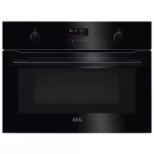 AEG KMK565060B 8000 Series CombiQuick Convection Oven with Microwave Function & Clean Enamel Cleaning - Black