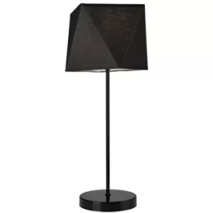 Carla Table Lamp With Shade, Fabric Shade Black, 1x E27