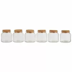 Gozo Storage Jars, Clear Glass/ Cork Lid, Square/ Set of 6