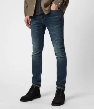 AllSaints Mens Cotton Traditional Ronnie Extra Skinny Jeans, Blue, Size: 30