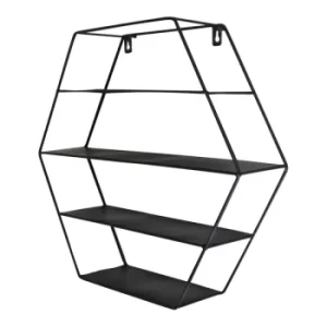 Black Metal Hexagonal Shelving Unit 4 Shelves