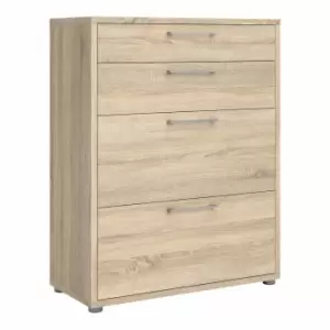 Prima Bookcase with 2 Drawers and 2 File Drawers, Oak