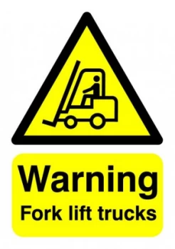 Extra Value HA23851R A5 PVC Safety Sign - Fork Lift Trucks