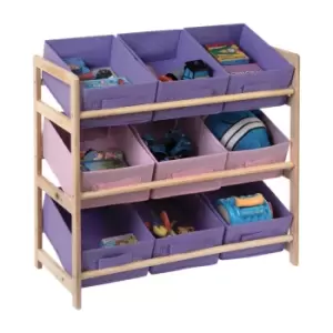 Interiors By Premier Housewares Toy Storage Unit With 9 Canvas Tubs
