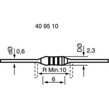 Carbon film resistor 5.6 Axial lead 0207 0.25W
