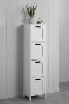Lloyd Pascal Colonial 4 Drawer Bathroom Unit - White - MDF
