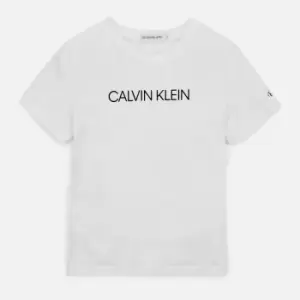 Calvin Klein Boys' Institutional T-Shirt - Bright White - 10-11 Years