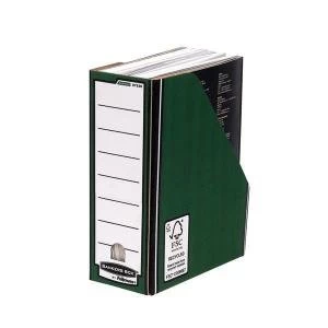 Bankers Box by Fellowes Premium A4 Magazine File Fastfold GreenWhite