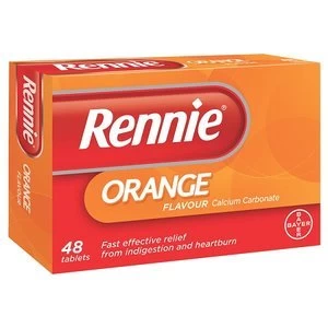 Rennie Orange Heartburn and Indigestion Relief 48 Tablets