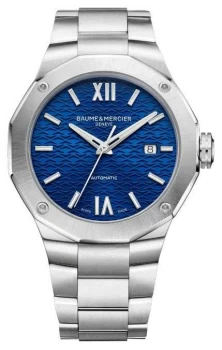 Baume & Mercier Mens Riviera Blue Dial Stainless Steel Watch