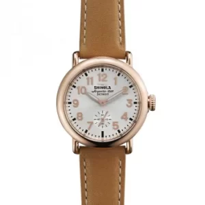 Shinola Runwell 36mm Natural Leather Strap Watch