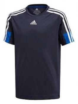 adidas Boys A.R. 3-Stripes T-Shirt - Navy, Size 13-14 Years