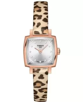 Tissot T-Lady Lovely Square Silver Dial Leather Strap Womens Watch T058.109.37.036.00 T058.109.37.036.00
