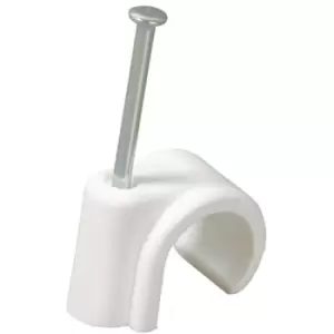 Pipe Nail-In Clips 22mm White - Pack of 100 - White - Talon
