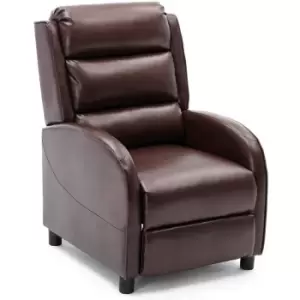 More4homes - norton bonded leather pushback recliner armchair sofa gaming chair reclining (Brown) - Brown
