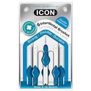 Icon Antibacterial Interdental brush X6 ISO Size 3 0.6mm