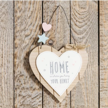 Love Life Heart Plaque - Home is Where