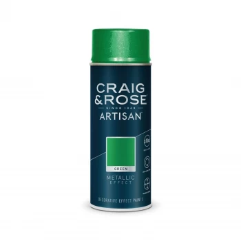 Craig & Rose Artisan Metallic Effect Spray Paint - Green - 400ml