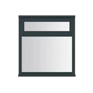 Clear Double Glazed Anthracite Grey Timber Top Hung Window, (H)895mm (W)910mm