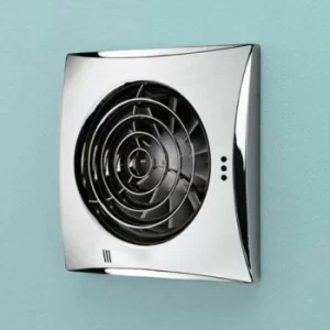 Hush Chrome Wall Mounted Bathroom Fan with Timer