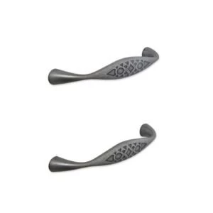Cooke Lewis Antique pewter effect Curved Cabinet handle Pack of 2