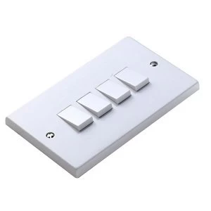 Power Pro 10A 2 way White Quadruple Light Switch