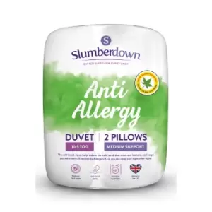 Slumberdown Anti Allergy 10.5 Tog Duvet and 2 Pillows