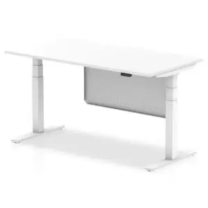 Air 1600 x 800mm Height Adjustable Desk White Top White Leg With White