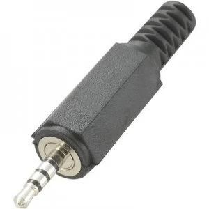 2.5mm audio jack Plug straight Number of pins 4 Stereo Black Conrad Components