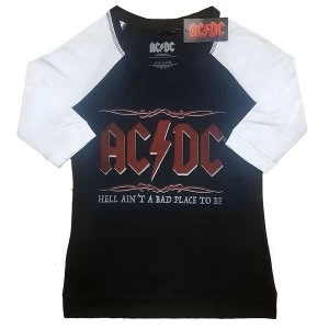 AC/DC - Hell Ain't A Bad Place Ladies Medium T-Shirt - Black,White